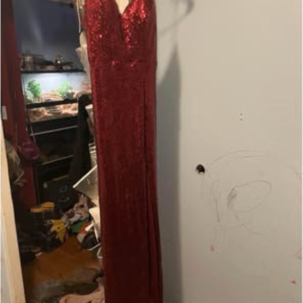 Elegant Red Sequin Gown